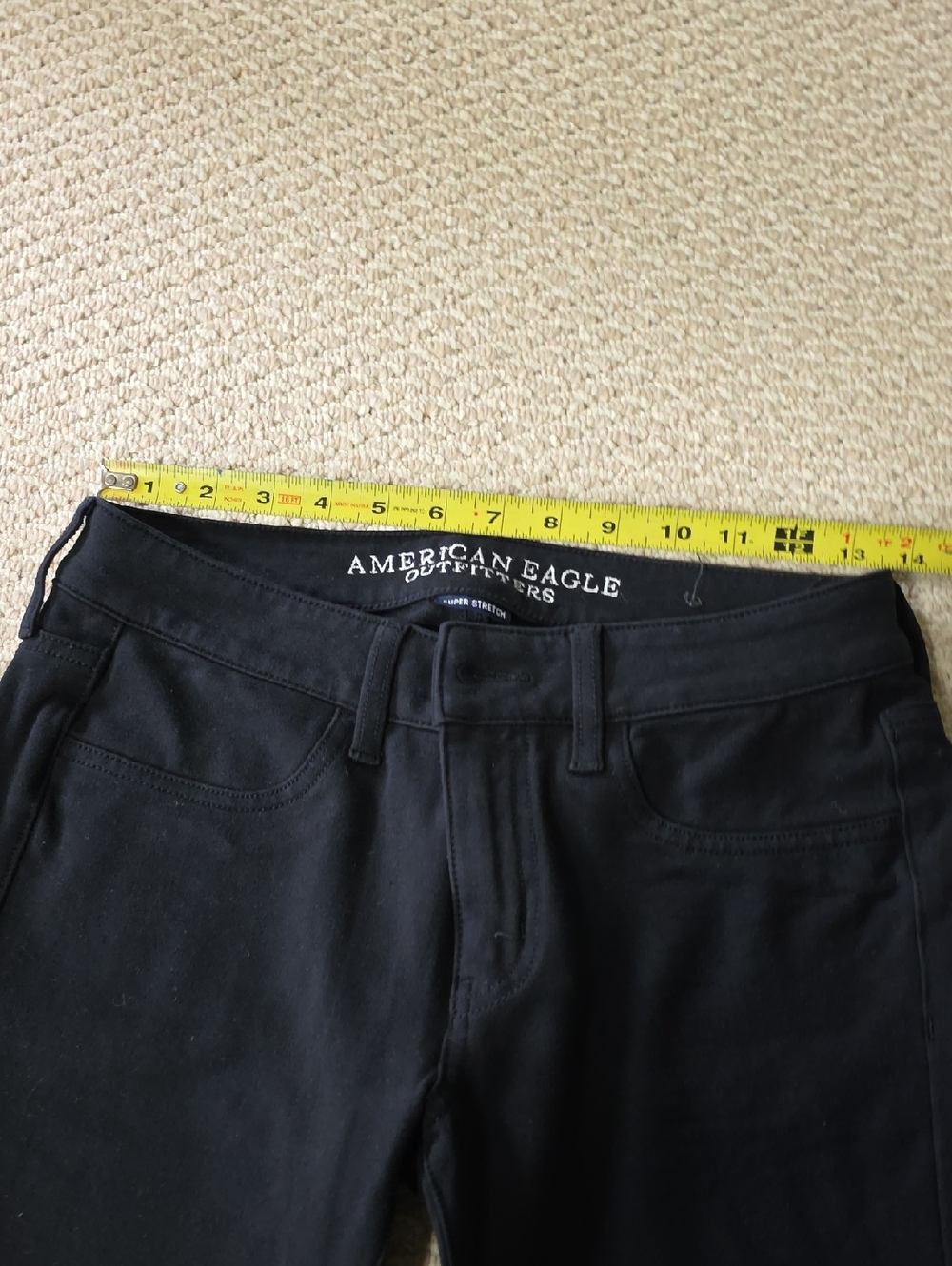 American Eagle Outfitters Black Stretch Jeggings - Classic Mid-Rise